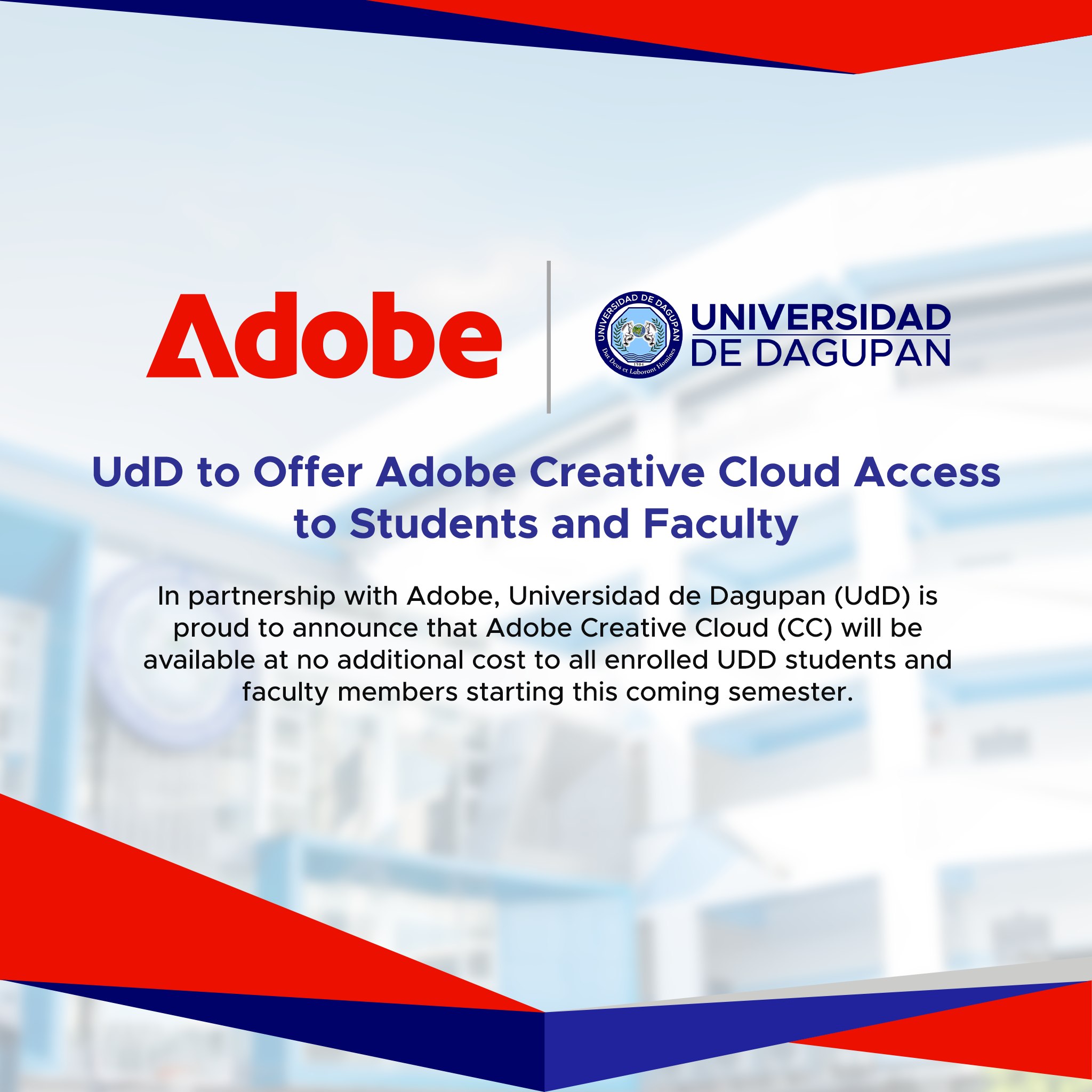 Universidad de Dagupan to Offer Adobe Creative Cloud Access to Students and Faculty