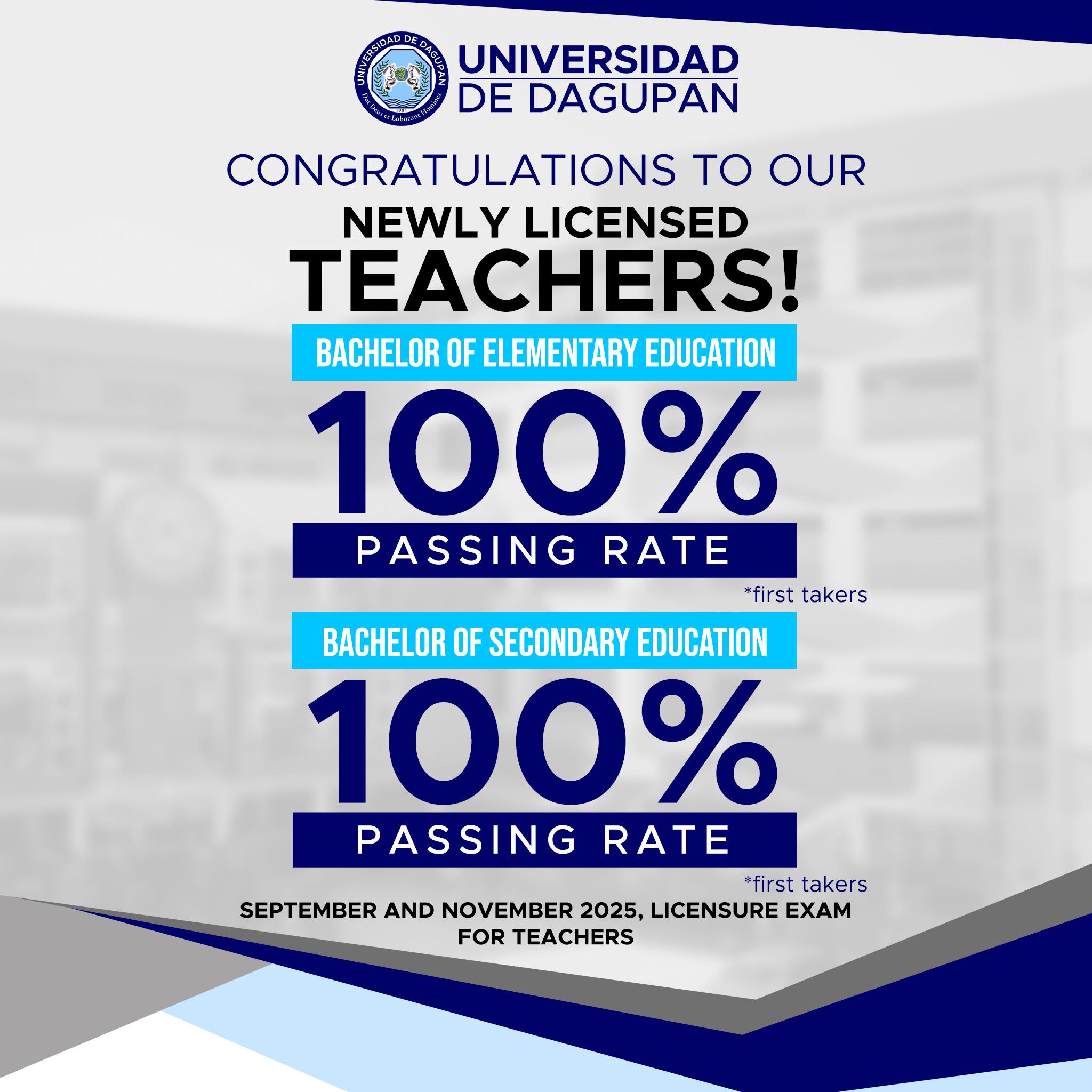 Congratulations to our Newly Licensed Teachers from the Universidad de Dagupan!