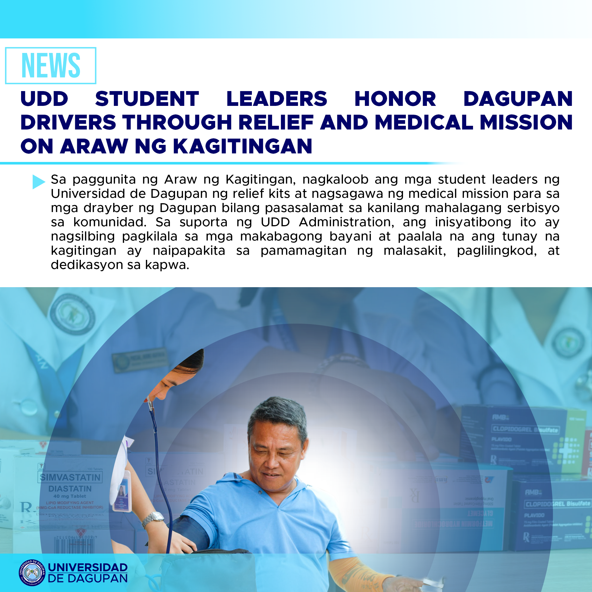 UDD Student Leaders Honor Dagupan Drivers Through Relief and Medical Mission on Araw ng Kagitingan
