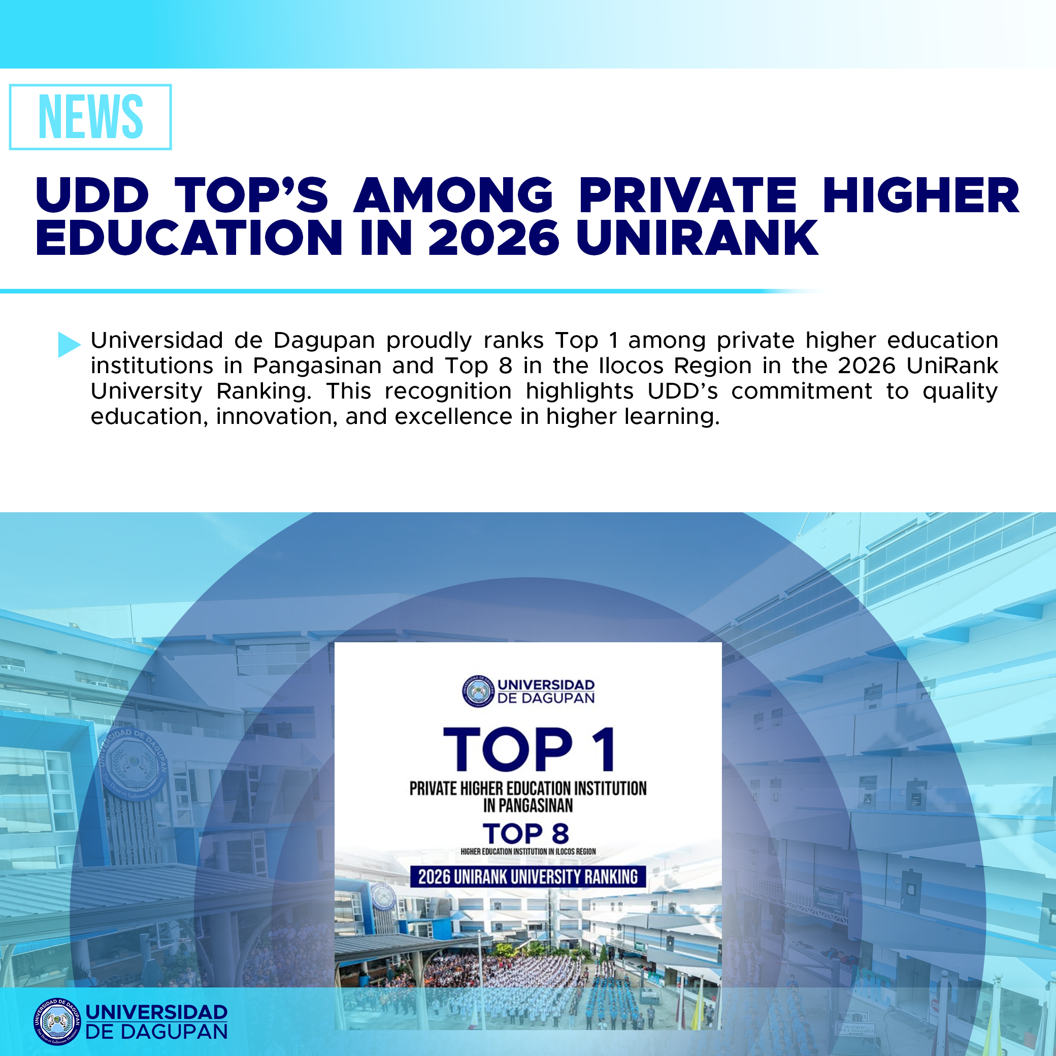 UDD Top’s among private higher education In 2026 UNIRANK