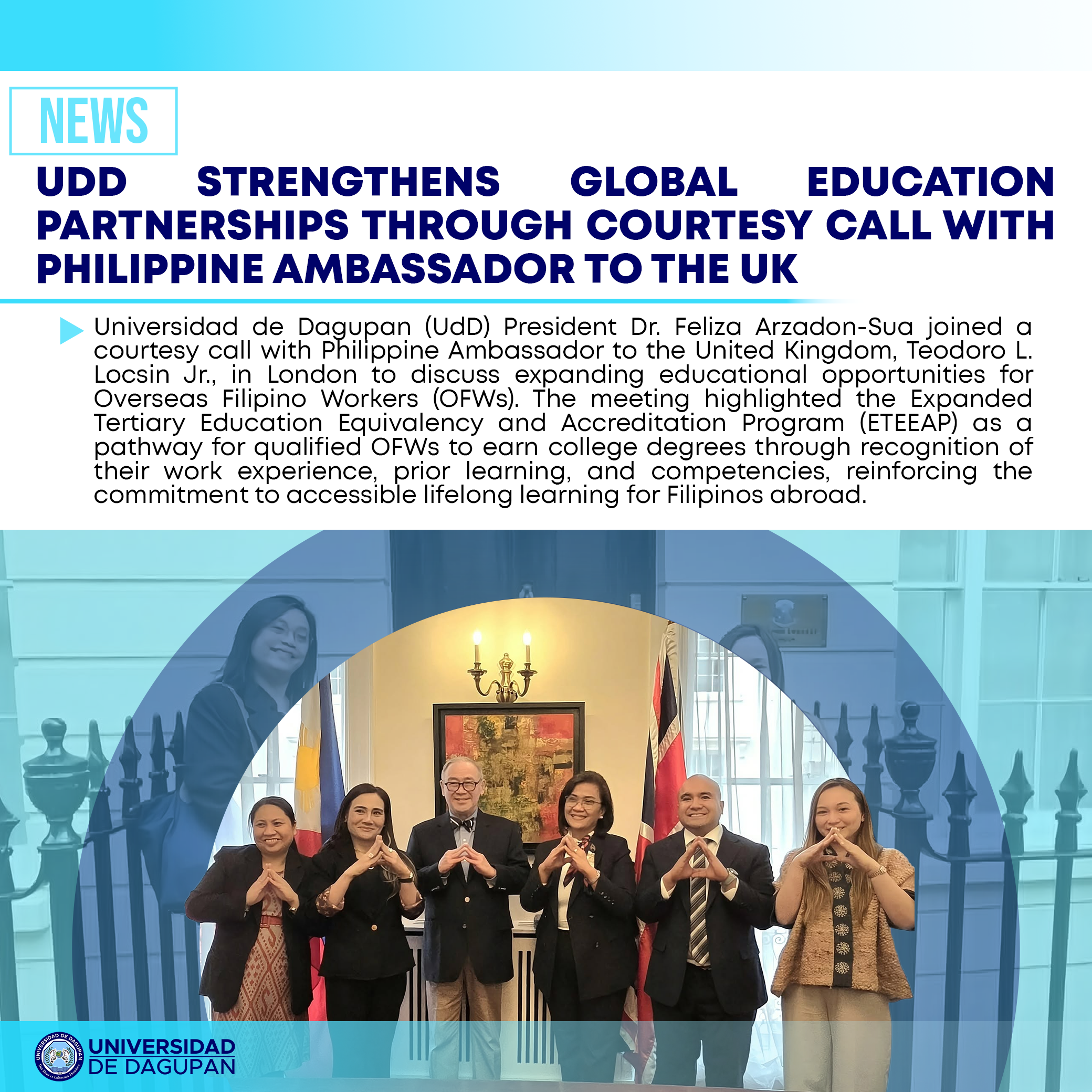 UdD Strengthens Global Education Partnerships Through Courtesy Call with Philippine Ambassador to the UK