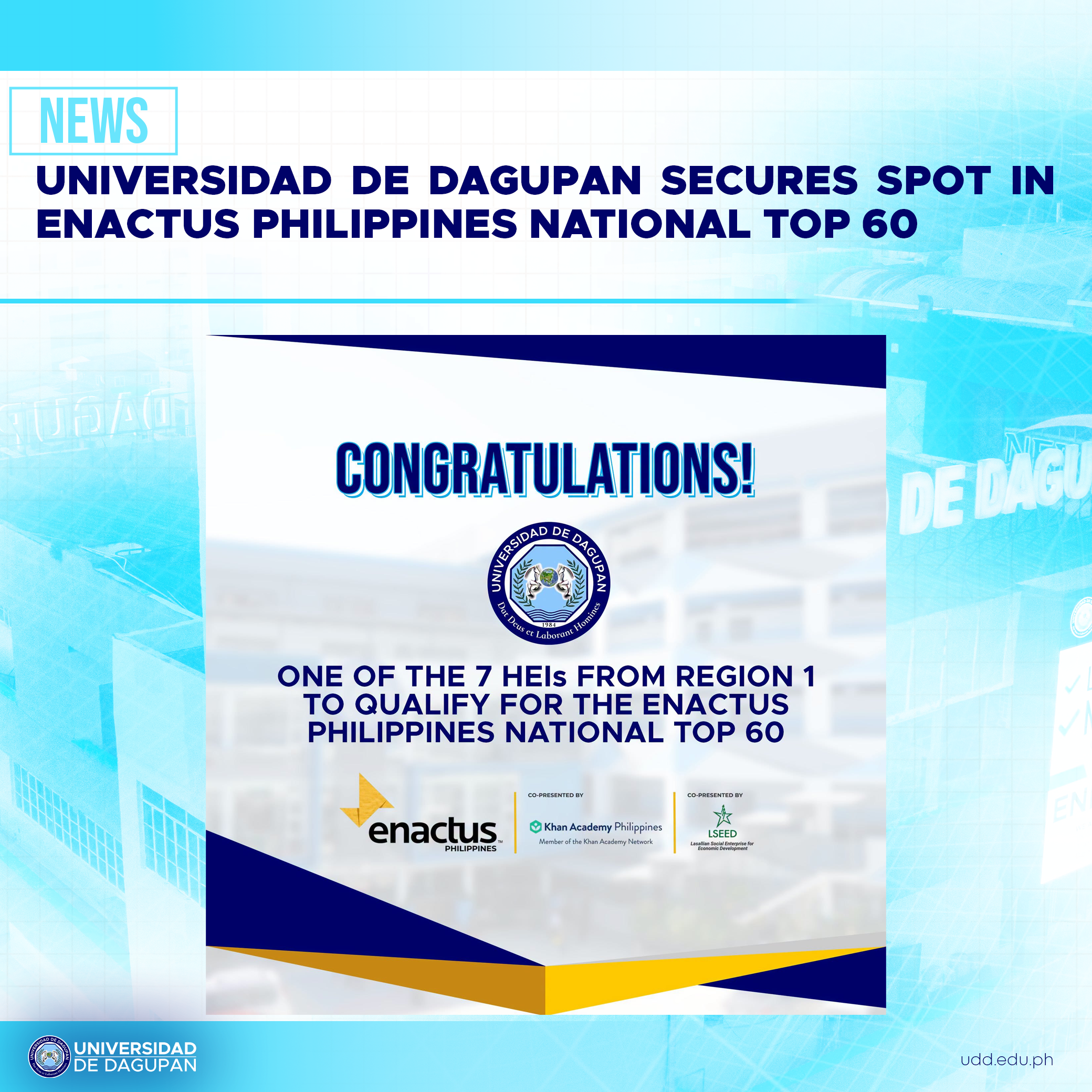Universidad de Dagupan Secures Spot in Enactus Philippines National Top 60