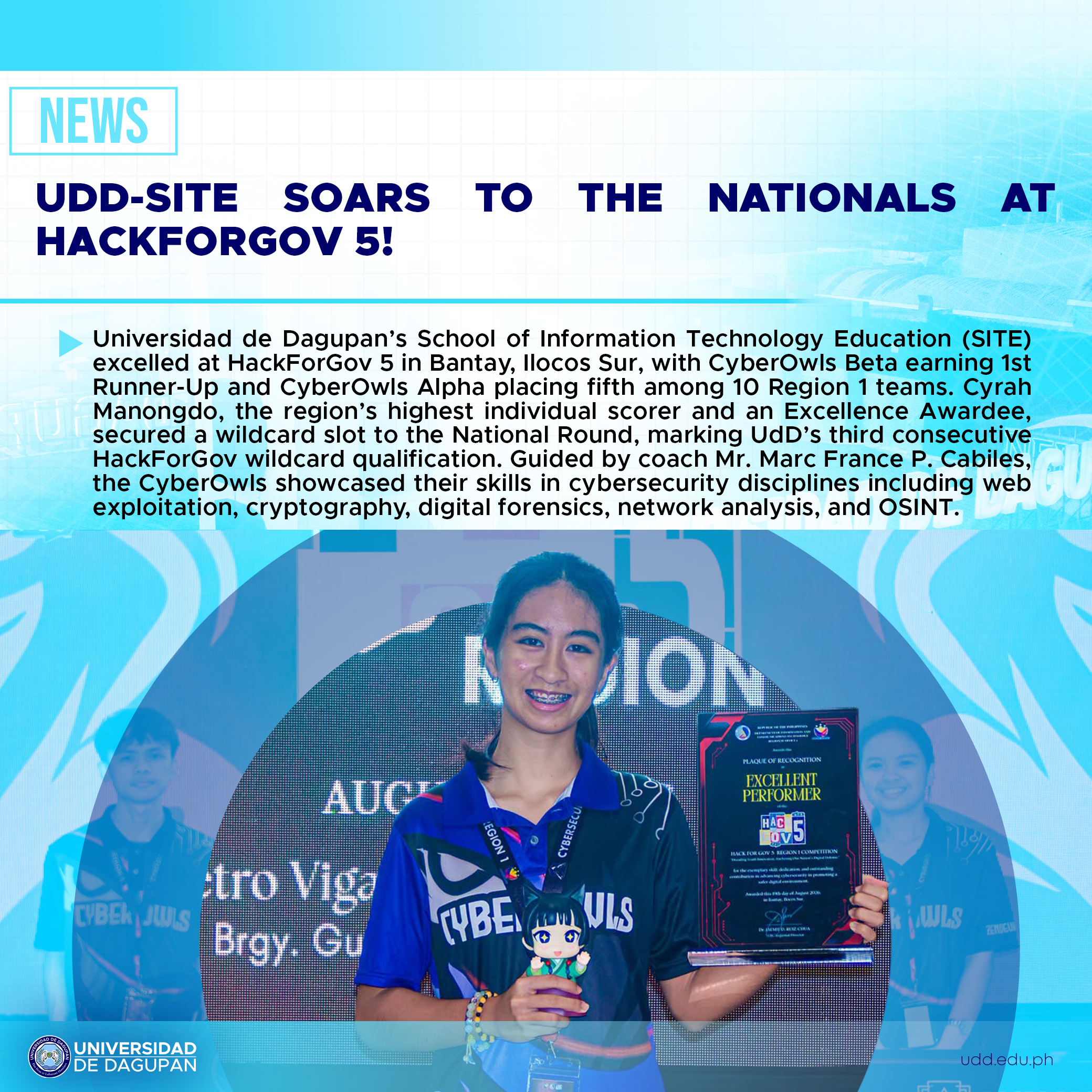 UdD-SITE Soars to the Nationals at HackForGov 5!